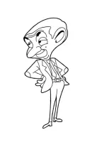 Mr Bean kleurplaat 1